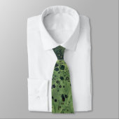 Cravate Écharpe Abstraite 3 Jaune Vert Gras Fondu (Attaché)