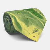Cravate Écharpe Abstraite 3 Jaune Vert Gras Fondu (Roulé)
