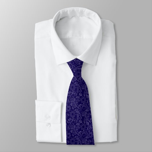 Cravate Écharpe abstraite bleue contemporaine (Attaché)