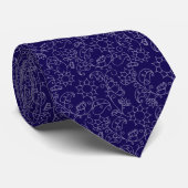 Cravate Écharpe abstraite bleue contemporaine (Roulé)