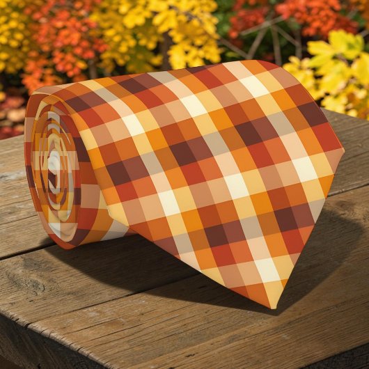 Cravate Écharpe carreaux automne