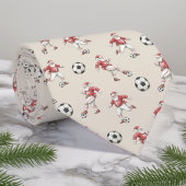 Cravate Écharpe de Noël Soccer Santa avec monogramme