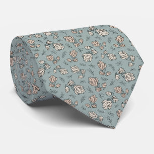 Cravate Écharpe fleurie bleu rose blanc pour hommes