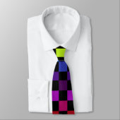 Cravate Échecs d'arc-en-ciel (Attaché)