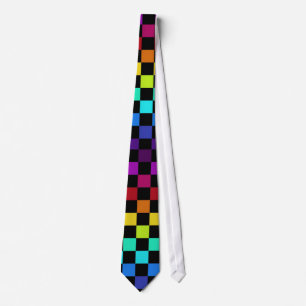 Cravate Échecs d'arc-en-ciel