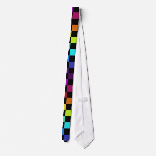 Cravate Échecs d'arc-en-ciel (Dos)