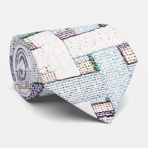 Cravate Échecs de couleur défraîchie en tissu ou en toile