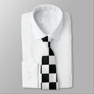 Cravate Échecs d'impression de crocodile noir et blanc