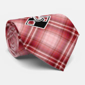 Cravate Échecs rouges de plaid (Roulé)