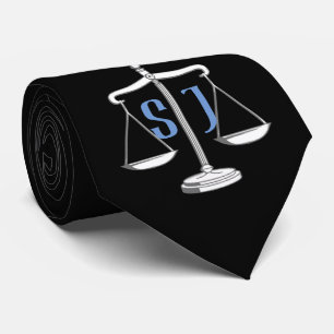 Cravate Échelles de justice   Initiales