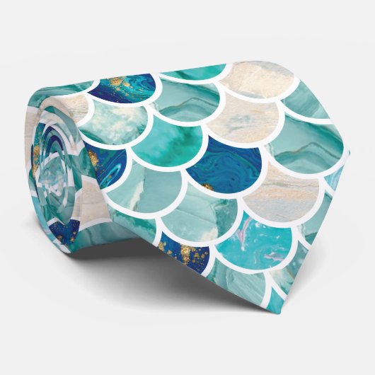 Cravate Échelles de poissons pétillantes de sirène de (Roulé)
