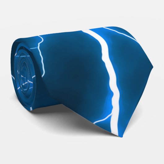 Cravate Éclair - Bleu (Roulé)