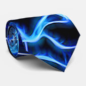 Cravate Éclair électrique néon bleu Tesla Coil (Roulé)