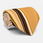 Cravate Éclairage crémeux tordu orange à brun (Roulé)