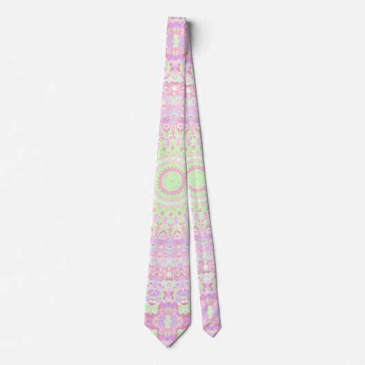 Cravate Éclectique Boho Groovy Tripant Hippie Pastel Manda (Devant)