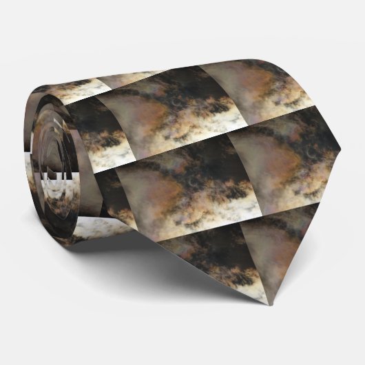 Cravate Éclipse solaire et nuages (Roulé)