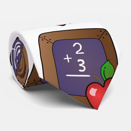Cravate École de math Enseignant Apple Blackboard Necktie (Roulé)