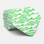 Cravate École de poisson - Vert printemps (Roulé)