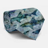 Cravate École des requins en bleu marine (Roulé)