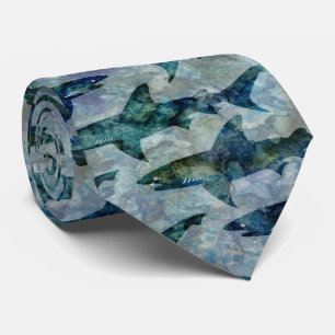 Cravate École des requins en bleu marine