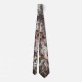 Cravate Écorce camouflée verte et brune motif Monogramme (Dos)