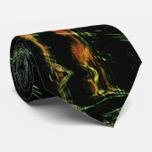 Cravate Écorce d'arbre sous verre martelé vert (Roulé)