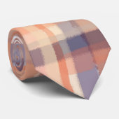 Cravate écossais écossais beige orangé chèque moderne (Roulé)