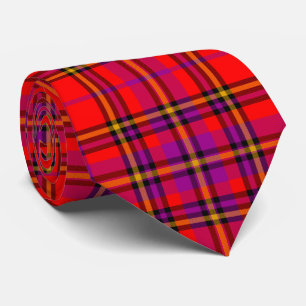 Cravate écossais rouge violet orange Tartan Plaid Motif