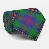 Cravate écossaise Clan Wood Green et Blue Tartan (Roulé)