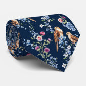 Cravate Écosse Chardon Jacinthe Floral Nuit (Roulé)