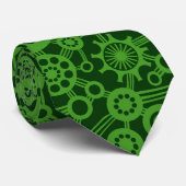 Cravate Écosystème - Avocado vert sur vert foncé (Roulé)