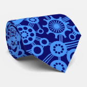 Cravate Écosystème - Bleu bébé sur marine (Roulé)