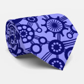 Cravate Écosystème - Bleu marine profond sur bleu pastel (Roulé)