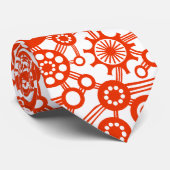 Cravate Écosystème - Brique Rouge sur Blanc (Roulé)