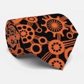 Cravate Écosystème - Brown rouge sur noir (Roulé)