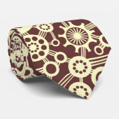 Cravate Écosystème - Crème sur Dark Brown (Roulé)