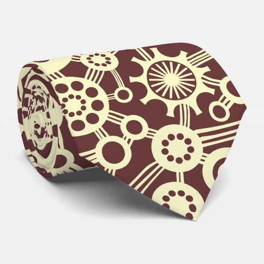 Cravate Écosystème - Crème sur Dark Brown (Roulé)