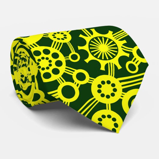 Cravate Écosystème - Jaune et vert foncé (Roulé)