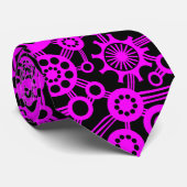Cravate Écosystème - Magenta et noir (Roulé)