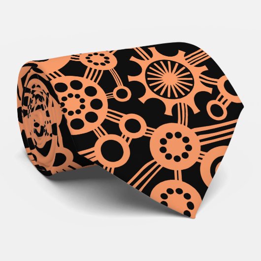 Cravate Écosystème - Pêche en noir (Roulé)