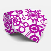 Cravate Écosystème - Violet profond sur blanc (Roulé)