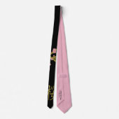 Cravate Écran Japonais Rose Sakura Or Noir (Dos)