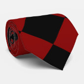 Cravate Écran noir et rouge de contrôle du diamant (Roulé)
