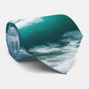 Cravate Écrasement des vagues turquoise de l'océan