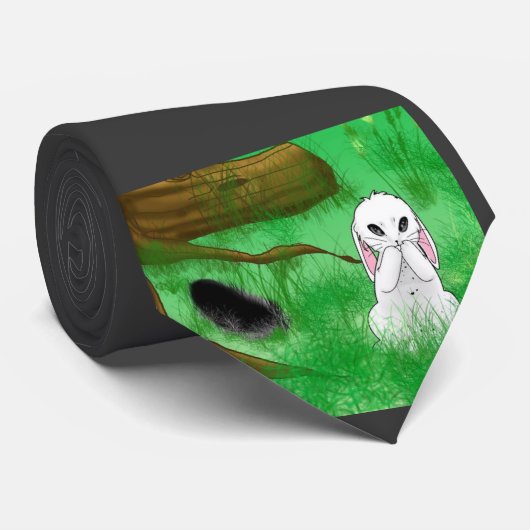 Cravate Écrite noire Rabbit (Roulé)