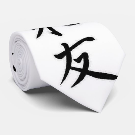 Cravate écriture de chiense (Roulé)