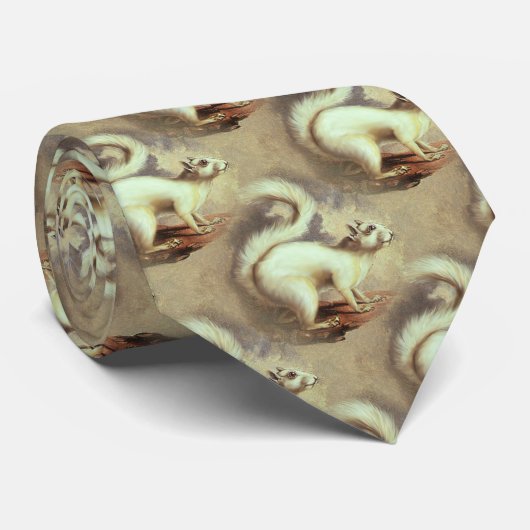 Cravate Écureuil blanc (Roulé)