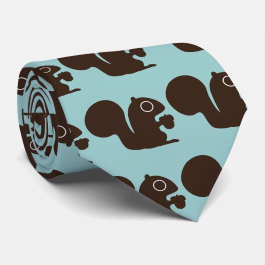 Cravate Écureuil mignon avec Motif de noix | Critère des b (Roulé)
