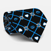 Cravate Edelweiss and Edelweiss pattern on black tie (Roulé)