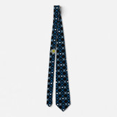 Cravate Edelweiss and Edelweiss pattern on black tie (Dos)